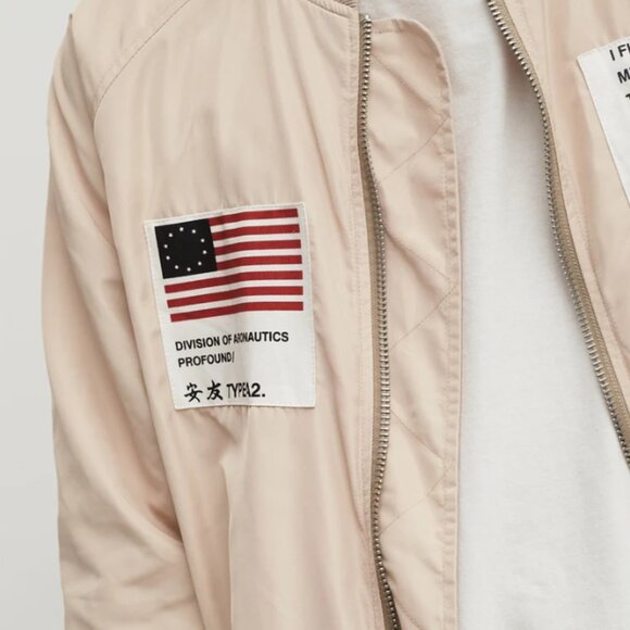 Profound Aesthetic Aeronautics Nylon Flight Jacket in Light Cream Size Small UGC - Picture 11 of 16